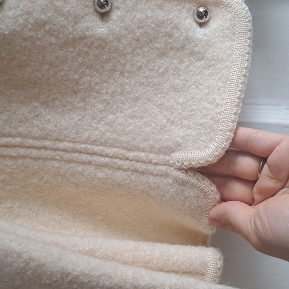 Size 12 Cream Boiled Wool Jacket - Vintage suit style jacket - Field Manor - Picture 2 of 7